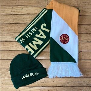 Jameson Green and Gold Scarf and Beanie Set